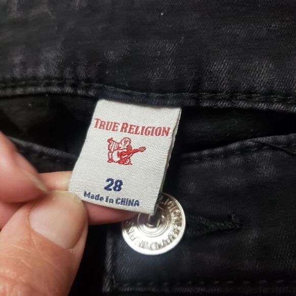 True Religion Halle Mid Rise Super skinny black jeans Size 28 - Picture 8 of 13